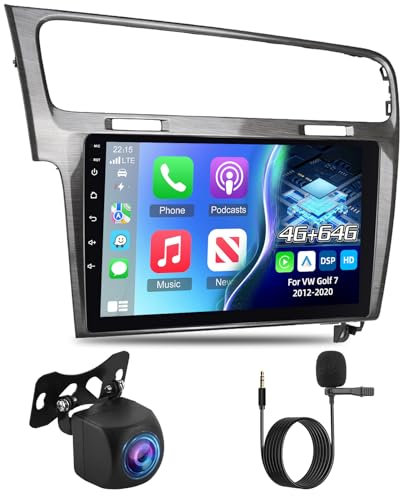 4G+64G Android Autoradio per Volkswagen VW Golf 7 2012-2020 con Wireless Carplay & Android Auto, Schermo Touch IPS 10 pollici con GPS, WiFi, 32EQ, Bluetooth 5.0, Radio FM/RDS