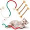 CATOR 4 Piezas set Hierba Gatera Juguete, Juguete para Gatos Cuerda para Morder, Masticar Palos Gato, Juguete Cuerda Gato, Cuerda Dental para Gato