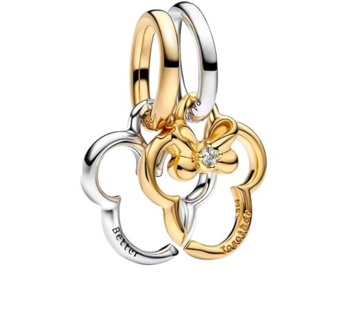 MGIUL Charms 925 Sterling Silber Gold and Silver Mouse Pendant Perlen Geburtstag Weihnachten Schmuck Geschenk für Damen
