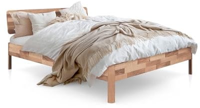 byoak Massivholzbett Penny - mit Holzkopfteil - Doppelbett aus Holz - 180 x 200 cm - Geölt - Kernbuche