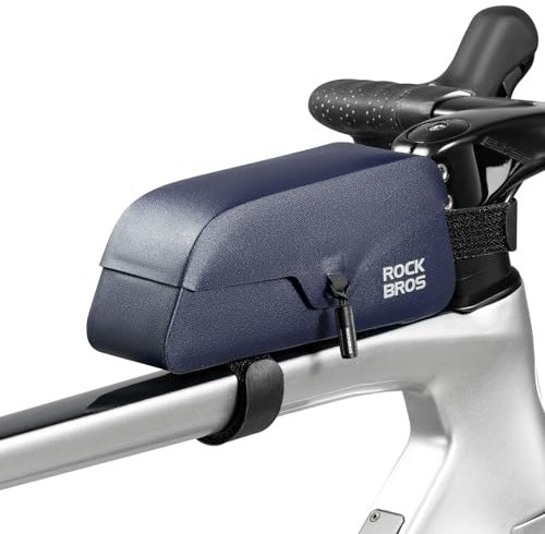 ROCKBROS 100% Waterproof Bike Top Tube Bag with Magnetic Lid, Zipless Bike Frame Triangle Bag Durable and Lightweight 0.6L/0.9L, Suitable for Gravel Bikes, Road Bikes and MTB