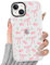 Yoedge Transparent Pink Bow Phone Case for iPhone 14/iPhone 13 6.1 Inch, Ultrathin Soft TPU Silicone with Cherry Aesthetics Pattern Design,Shockproof Bumper Protector Matte Cover, for Girls and Women