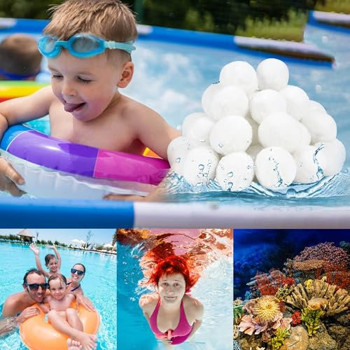 JAADU 800g Balles Filtrantes, Boules de Filtre de Piscine, Remplacer de Sable Filtration Piscine,Nettoyeur de Piscine, Convient à Divers Filtration d'eau