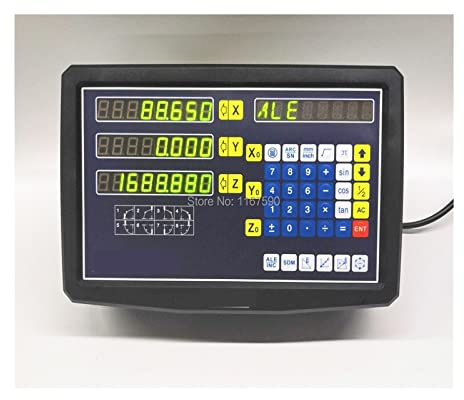 ZKLGS Digital Readout Linear Scale, 3 Axis Digital Readout With Linear Scale 100-1020mm 5um Res Linear Encoder Complete Dro Kits for Milling Machines or Lathes