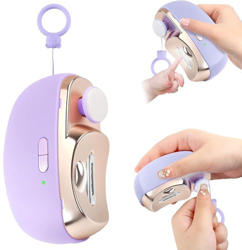Coupe-ongles électrique, coupe-ongles automatique, 2 en 1, coupe-ongles électrique automatique avec lumière LED et stockage des restes d'ongles, coupe-ongles automatique pour enfants, adultes