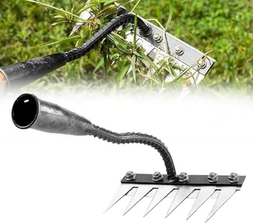 Unkrautrechen aus Kohlenstoffstahl, Gartenrechen aus hochfestem Metall, Eisenrechen für Gartenarbeit und Unkrautvernichtung, Rechen für Unkrautvernichtung, Gartenrechen (6 Zinken)