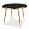 SIGNAL MEBLE Table Ronde Effet Marbre Calvin - Noir/doré - D 100 X H 75 Cm