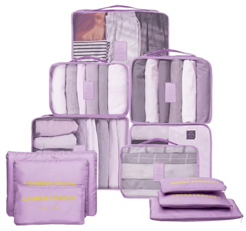 TXBOBECO 12-teilige Koffer Organizer Set, Packing Cubes for Suitcase Travel Accessories Kofferorganizer Schuhbeutel Kleidertaschen Packwürfel Kosmetik Packtaschen