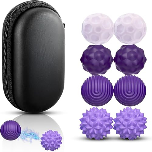 JoyJoyful 8 PCS Magnetic Balls Fidget Toy for Adults Kids, Stress Relief Sensory Toys for Autism, Magnet Fidget Balls, Silicone Textures Gadgets Office Desk Toy, Stocking Stuffers (Purple)