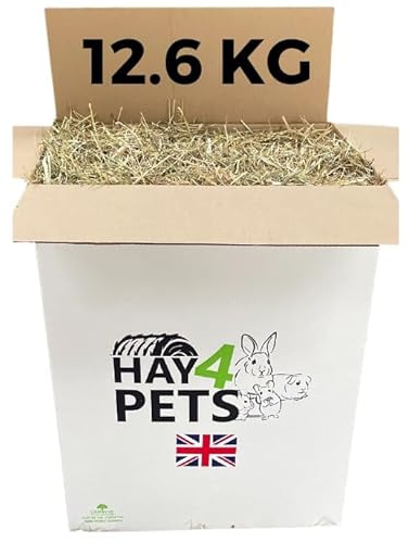 Hay4Pets Meadow Hay - 12.6kg. Fresh, Green Feeding Hay For Rabbit, Guinea Pig, Hamster & Small Animals. High Fibre, Natural Food For Pets. Dried Grass Animal Feed