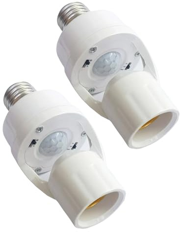 LLINthy Adaptadores de luz con sensores de movimiento de PC, iluminación automática para escaleras, pasillos, inteligentes, brillo, convertidores de enchufe