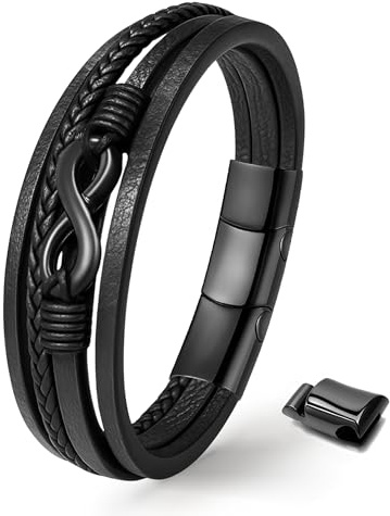 UNIQAL | Unendlichkeit Leder Armband ETERNAL Infinity Bracelet | Geschenk box | Magnetverschluss