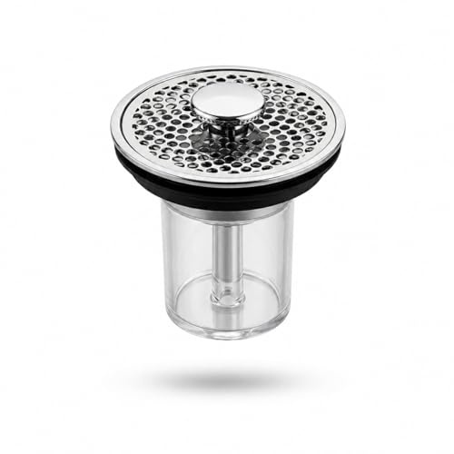 Tappo Lavandino Bagno Click Clack Universale Acciaio Inox 34-42 mm con Filtro