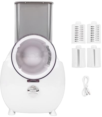 Fabater Electric Cheese Grater, Rechargeable Rotary Vegetable Slicer with 4 Replaceable Cutters, Automatic Food Grater, Shredder Chopper for Cheeses, Fruits, Nuts, Potato, Cucumber