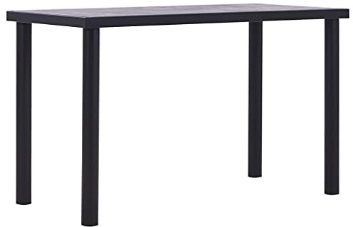 YuuSsea Esstisch Schwarz und Betongrau 120x60x75 cm, MDF-Platte mit Holzmaserung, robuster Metallrahmen, moderner Küchentisch, langlebiger Esszimmertisch für 4 Personen