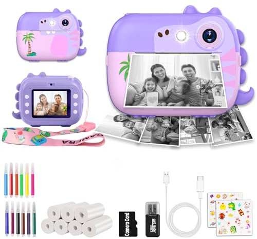 ARNSSIEN KinderKamera Sofortbildkamera Kinder Digitalkamera,2.4&7 Papier | 1080P videokamera & Selfie kamera mit TF Karte,Musik & Spiele.Für 3-12 Jahre Jungen Mädchen Festival Geburtstag Geschenk,M3