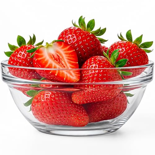 KONZEPT Salatschüssel Glas klein 12er Set – 370 ml, Stapelbar, Glasschalen aus Gehärtetem Glas, ideal als Müslischalen, Servierschalen, Snackschalen und Dessertschalen