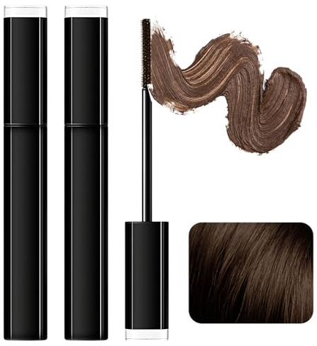 2 mascarillas para el pelo, color marrón, teñidas de manera uniforme, para cubrir el cabello blanco al instante, adecuado para uso diario y uso en exteriores (marrón)