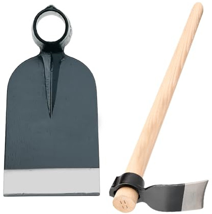 Crisalide® Zappa in Acciaio Forgiato con Occhio Tondo e Manico in Legno da 125 cm – Attrezzo per Orto e Giardino, Robusta e Maneggevole (600g, 800g, 1000g) (22x14 CM)