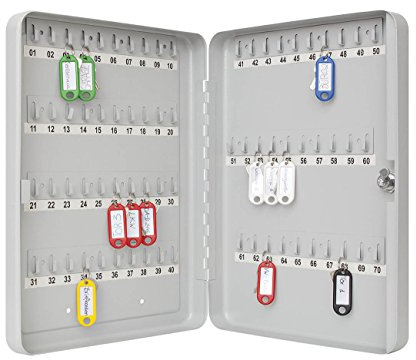 Wedo 10256537X Armoire à clés pour 70 clés 28,0x6,0x37,0cm Gris lumière