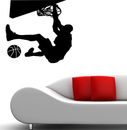Wandtattoo, Design Basketball Slam-Dunk, Vinyl Large 86cm x 86cm - £14.99 schwarz