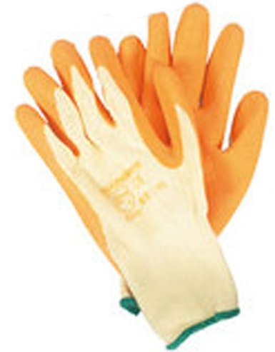 MARKSMAN® 12 X PAIRS BUILDERS LATEX RUBBER WORK GLOVES ORANGE SIZE 10/X LARGE GARDENING DIY GARDEN PROTECTIVE NEW