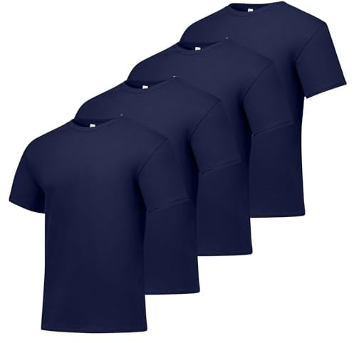 Hanes Men's ComfortSoft T-Shirt (Pack of 4),Navy,Small