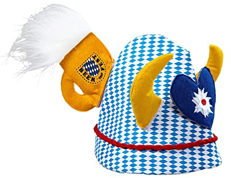 Widmann 0063C - Chapeau Fête de la bière avec bois de cerf, cœurs edelweiss et chope de bière, fête populaire, fête de la bière, carnaval, fête à thème