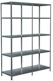 Schulte Regalwelt Steckregal mit 2 x 5 PowerMAX Fachböden, 85 kg Tragkraft, 200x140x50 cm (HxBxT), verzinkt (Lagerregal, Werkstattregal, Kellerregal, Garagenregal, Metallregal