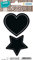 HERMA 15412 Pegatinas de pizarra para escribir corazón estrella, 4 unidades, etiquetas autoadhesivas para vasos, pizarras para decoración, pegatinas para cocina, tarros de especias, mermeladas,