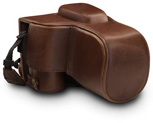 MegaGear MG1536 Nikon D3500 Ever Ready Leather Camera Case and Strap - Dark Brown