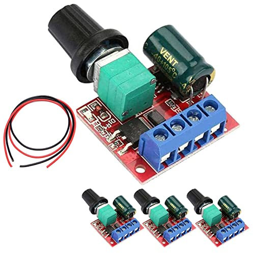 VISSQH PWM motor speed controller, DC 5V-35V 5A adjustable reversible, DC 6V 12V 24V 35V variable voltage regulator dimmer switch with LED indicator and switch function(3 pcs)