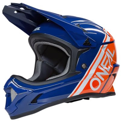 O'NEAL | Mountainbike-Helm | MTB Downhill | Nach Robustes ABS, Ventilationsöffnungen für Luftstrom & Kühlung, ABS Außenschale | SONUS Helmet Split | Erwachsene | Blau Orange | Größe XL