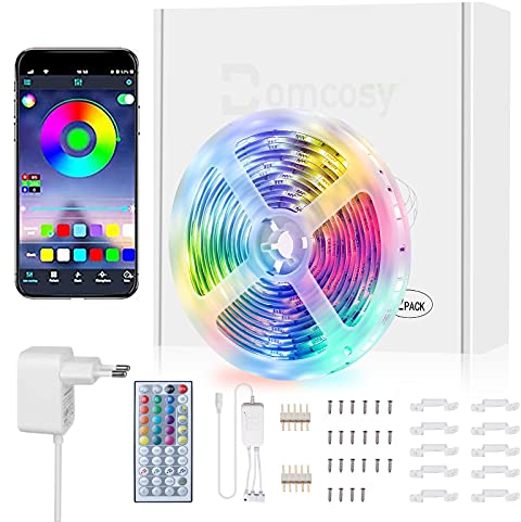 Bomcosy 10M WIFI LED Strip, Smart RGB Streifen, Farbwechsel LED Lichterkette 5050, funktioniert mit Alexa und Google Assistant, 16 Mio. Farben, Sync mit Musik, für Küche, TV, Party, 2 Rollen von 5m