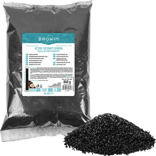 Browin 405111 Charbon Coco Actif 1,7 l (0,86 kg) | Neutralisation de l'odeur et goût d'alcool | pour Aquarium | Jardinage | Forêt dans le verre | Haute Absorption | Charbon Universel