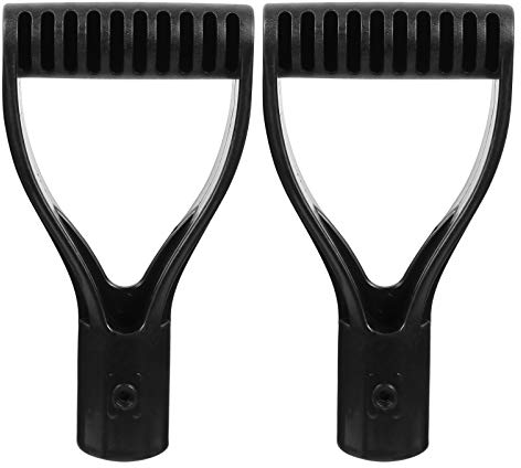 Cabilock 2 Stück 3CM Schaufel Griff Kunststoff D Griff Ersatz Pik Gabeln Handschutz Griff für Schneeschaufel Graben Rechen Spaten Schaufel Schneeräumung Gartenzubehör Schwarz