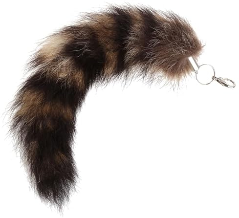KERDEJAR Schlüsselanhänger Raccoon Coat Tails Kette Schlüsselanhänger Schlüsselanhänger Geschenk Neu
