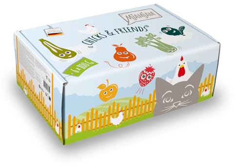 MjAMjAM - Premium Nassfutter für Katzen - Chicks & Friends Box, 6er Pack 6 x 800g, getreidefrei mit extra Fleisch