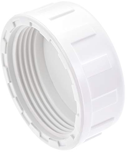 sourcing map PVC Gewindekappe, PT1-1/2 Rund Verschlusskappe mit Innengewinde für Gartenprojekt und Außenwasserleitungsende, Weiß