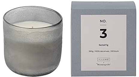 Bloomingville Duftkerze NO. 3 - Santal Fig, blau, Natur Wachs