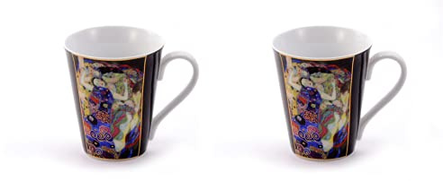 Teemando® - 2 tazze Klimt Jungfrau in porcellana, con inserto dorato, 0,3 l