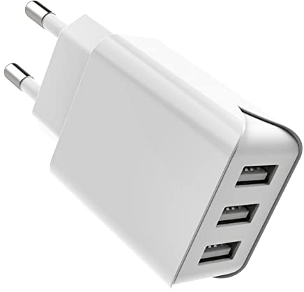 Chargeur Secteur USB 3 Ports Prise USB Chargeur Mural 15W/ 3.1A Adaptateur USB Universel Compatible avec iPhone 11 X 8 6 Tablette Samsung Galaxy S9 S8 Huawei