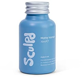 Sculpd Clear Varnish for Air Dry Clay - Premium Clear Matte Finish for Pottery & Acrylic Paint - Waterproof, Scratch Resistant, Colorless Ceramic Sealer - Hobbies Arts & Crafts DIY (70ml)