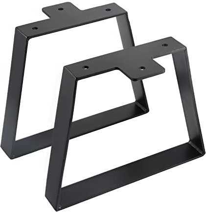 ALXEH 8 Inch Black Trapezoid Metal Legs - Set of 2 for DIY Furniture Projects, Coffee Tables, Benches, Chairs, Stools, Night Stands, End Tables