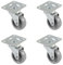 Amig - Pack de 4 Ruedas para Muebles - Con Pletina y Rodamientos - Ø 30 mm - Carga máxima de Rueda: 22 kg - Fabricadas con Goma - Color Gris - Sin Freno