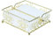 Serviettenhalter aus Metall mit Blumenmotiv, goldfarben