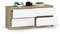 BDW Kommode, 4 Schubladen, viel Stauraum, Kleiderschrank, Flur, Badezimmerschrank, Kommode, Multifunktionsschrank. Abmessungen: 120x55x40cm (Sonoma Artisan - Weiß)