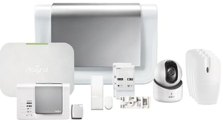 DIAG17CSF Pack de Alarma para hogar Conectado con gsm + cámara IP para Interior DIAG23VCF - Admite Mascotas - Diagral Kit 3