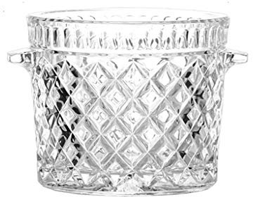 Ice Bucket Crystal Glass Ice Bucket with Clip Portable Ice Bucket Hotel Bucket Champagne Bucket Beverage Bucket Party Activities and Camping Tableware Ice Buckets for Parties