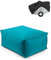 mokebo® Outdoor Pouf o. Hocker 65x45cm mit Schutzhülle 'Der Ruhestifter', Sitzhocker, Fußhocker, Sitzkissen, Sitzpouf eckig mit EPS-Perlen Füllung & Cover, nur wasserabweisend mit Schutzhülle, Petrol